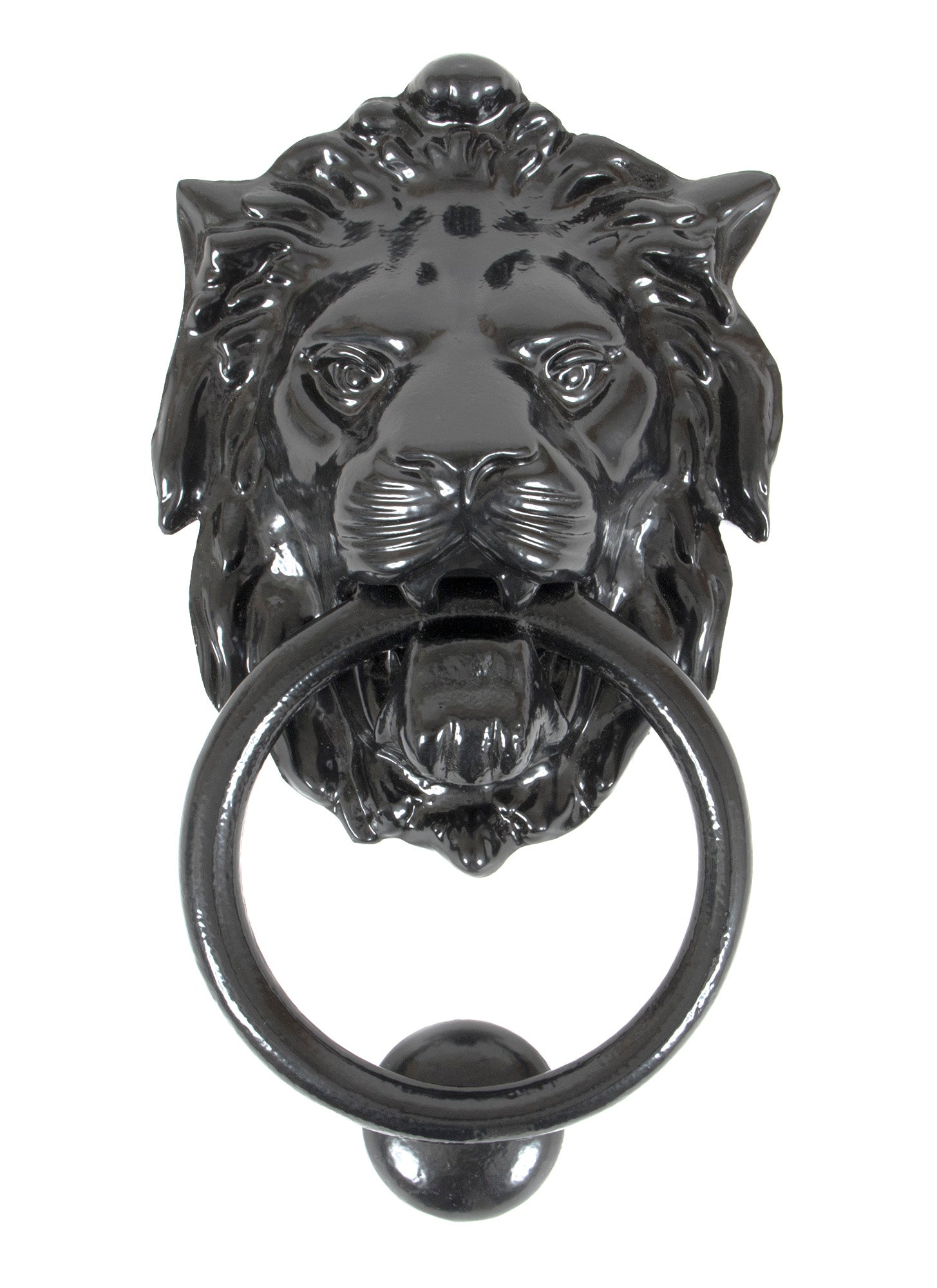 From The Anvil's Black Lion Head Door Knocker