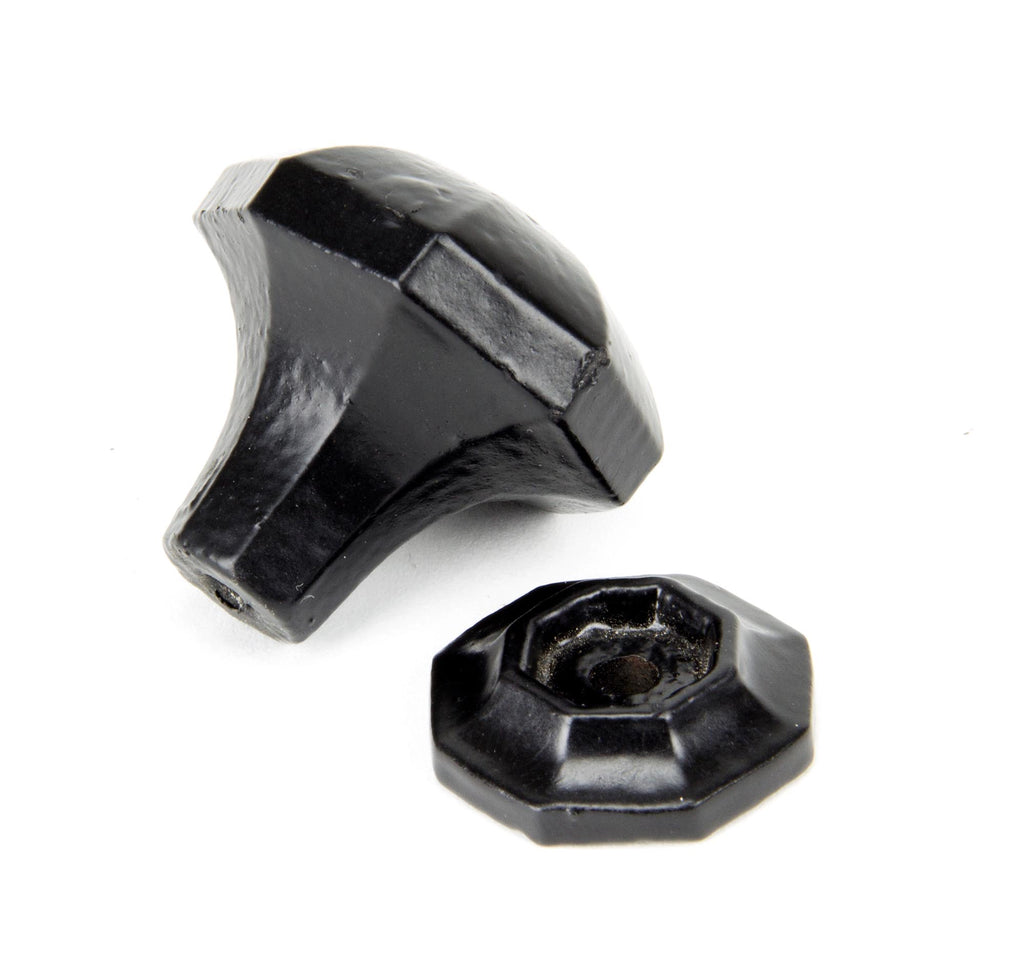 White background image of From The Anvil's Black Octagonal Cabinet Knob | From The Anvil