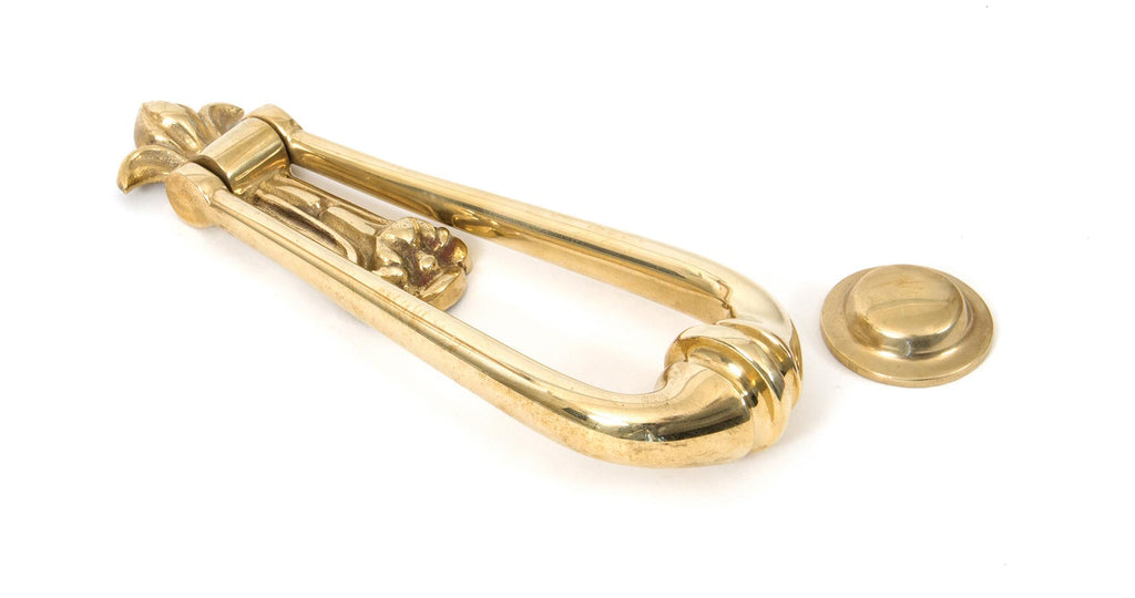 White background image of From The Anvil's Polished Brass Loop Door Knocker | From The Anvil