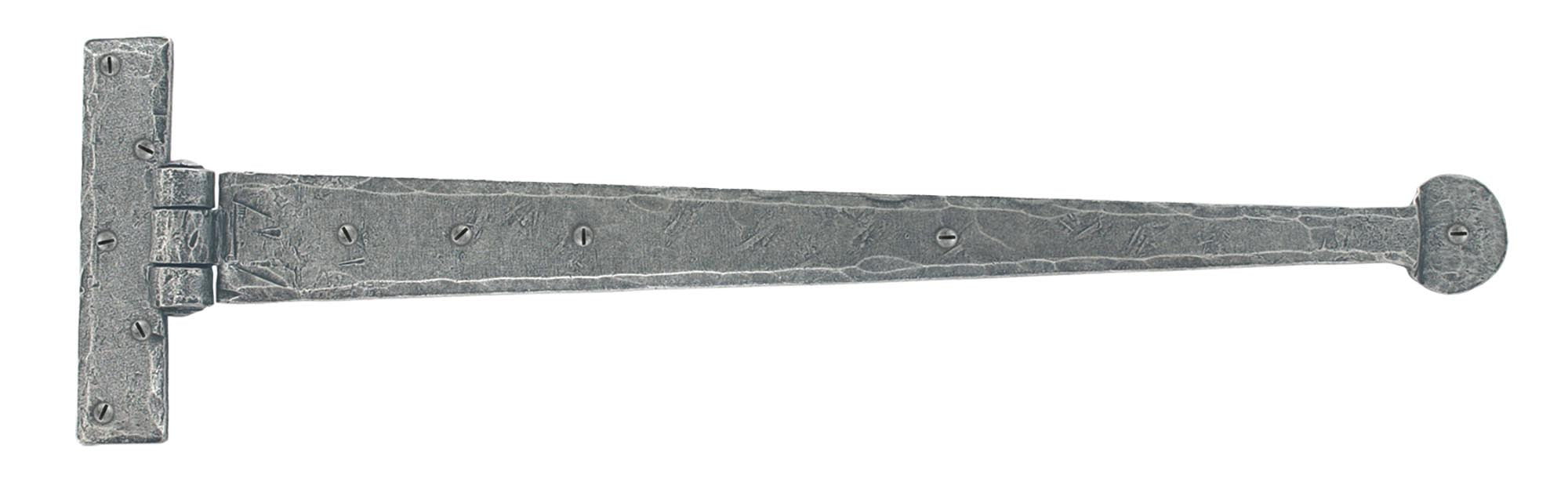 From The Anvil's Pewter Patina Penny End T Hinge (pair)