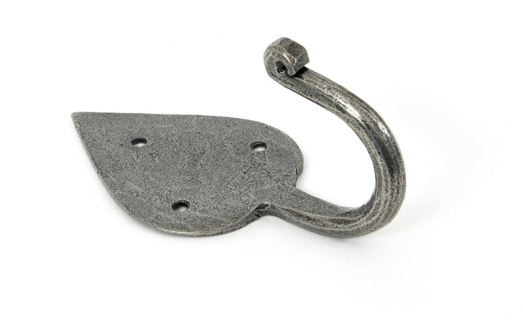 White background image of From The Anvil's Pewter Patina Gothic Coat Hook | From The Anvil