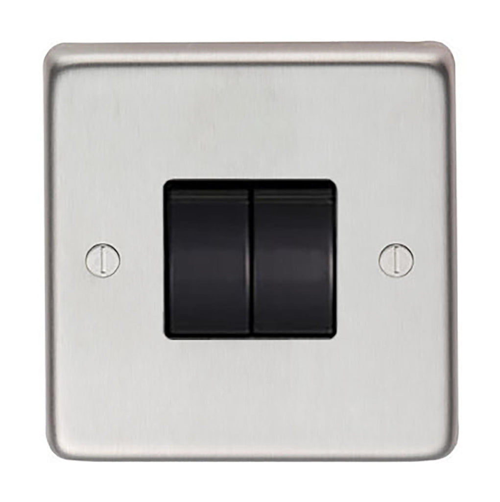 White background image of From The Anvil's Satin Stainless Steel 10 Amp Switched Socket | From The Anvil