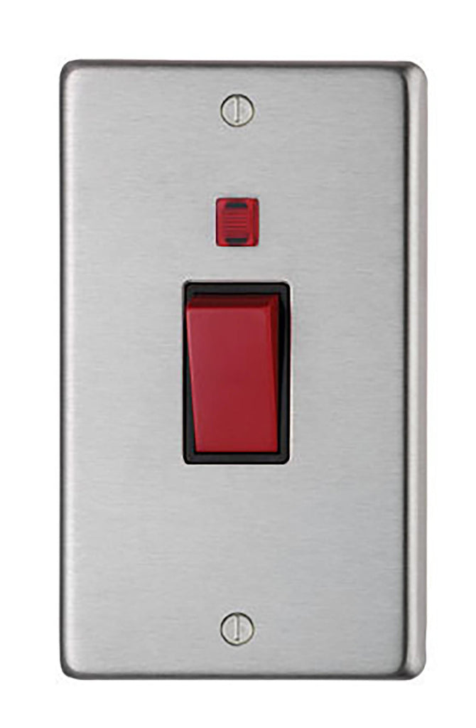 White background image of From The Anvil's Satin Stainless Steel Double Plate Cooker Switch | From The Anvil
