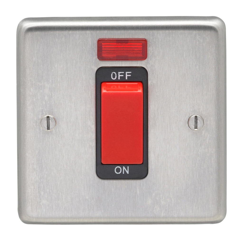 White background image of From The Anvil's Satin Stainless Steel Single Plate Cooker Switch | From The Anvil