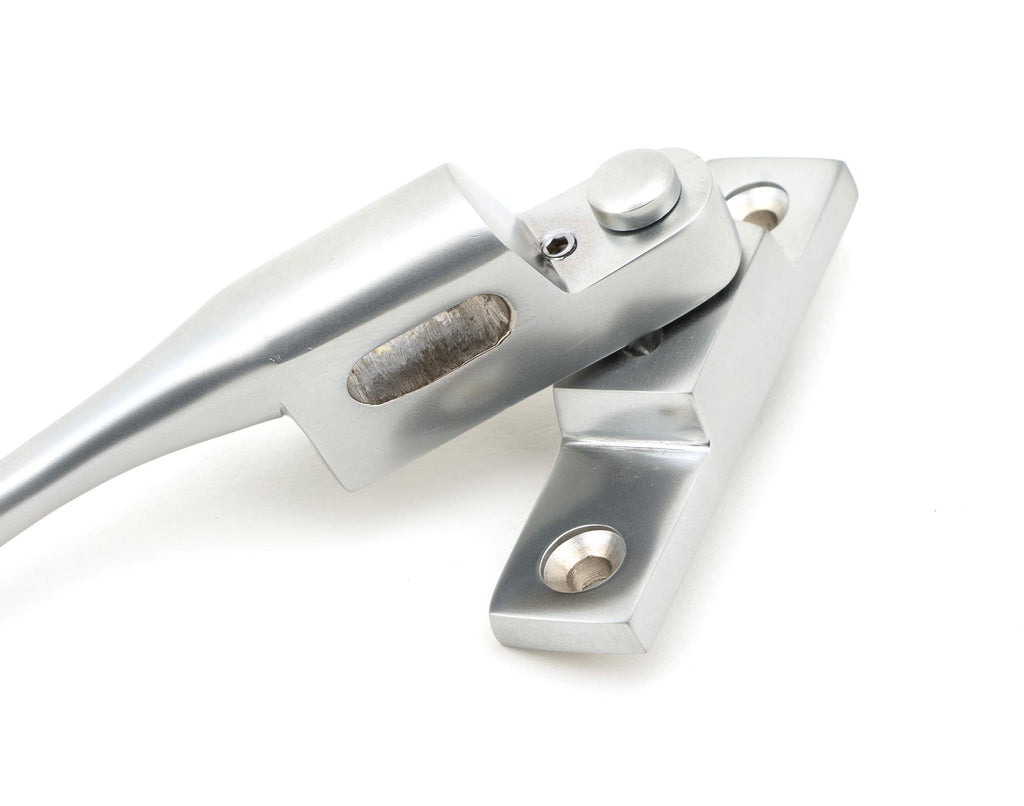 White background image of From The Anvil's Satin Chrome Night-Vent Locking Peardrop Fastener | From The Anvil