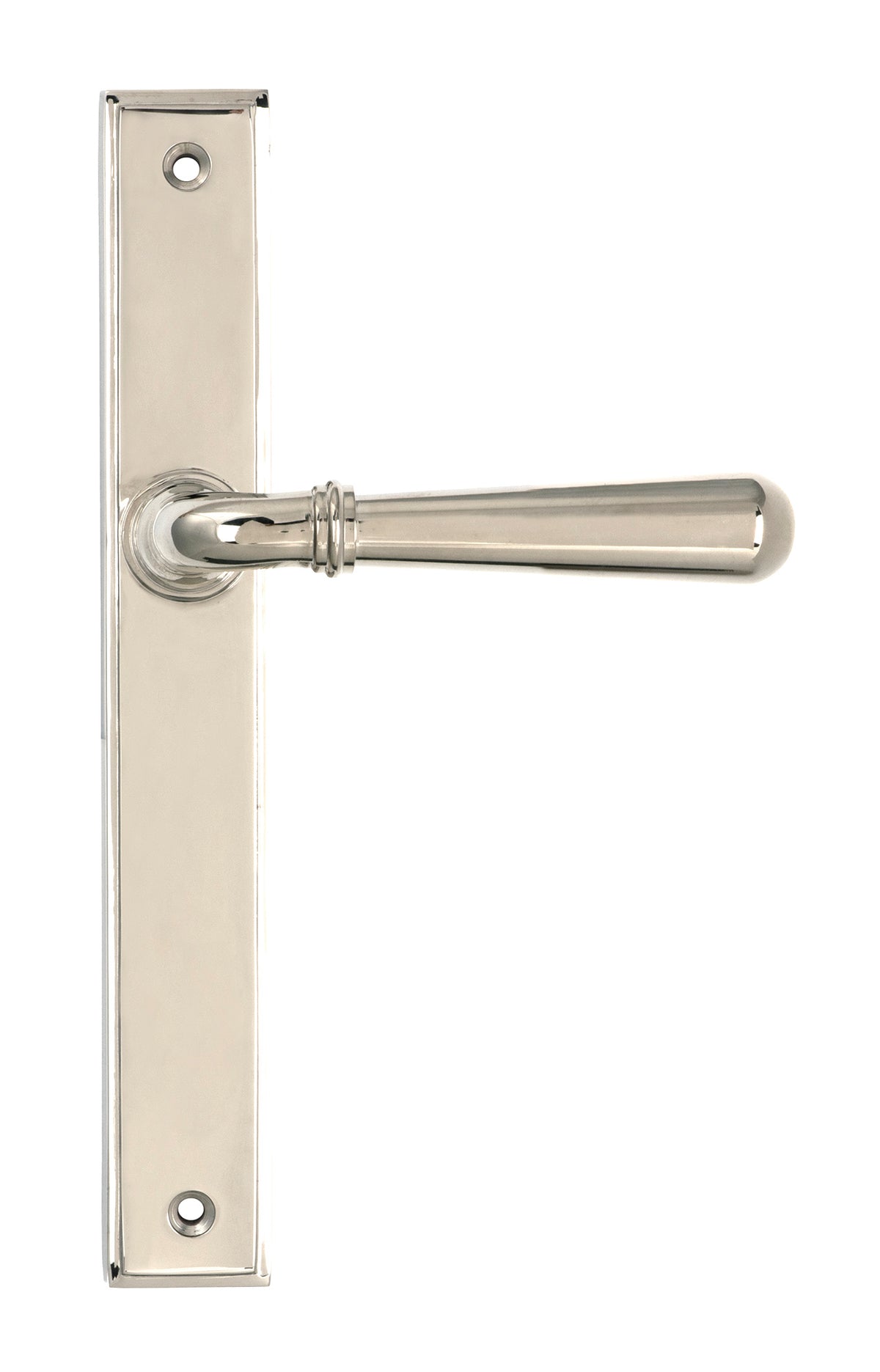 From The Anvil's Polished Nickel Newbury Slimline Lever Espag. Latch Set