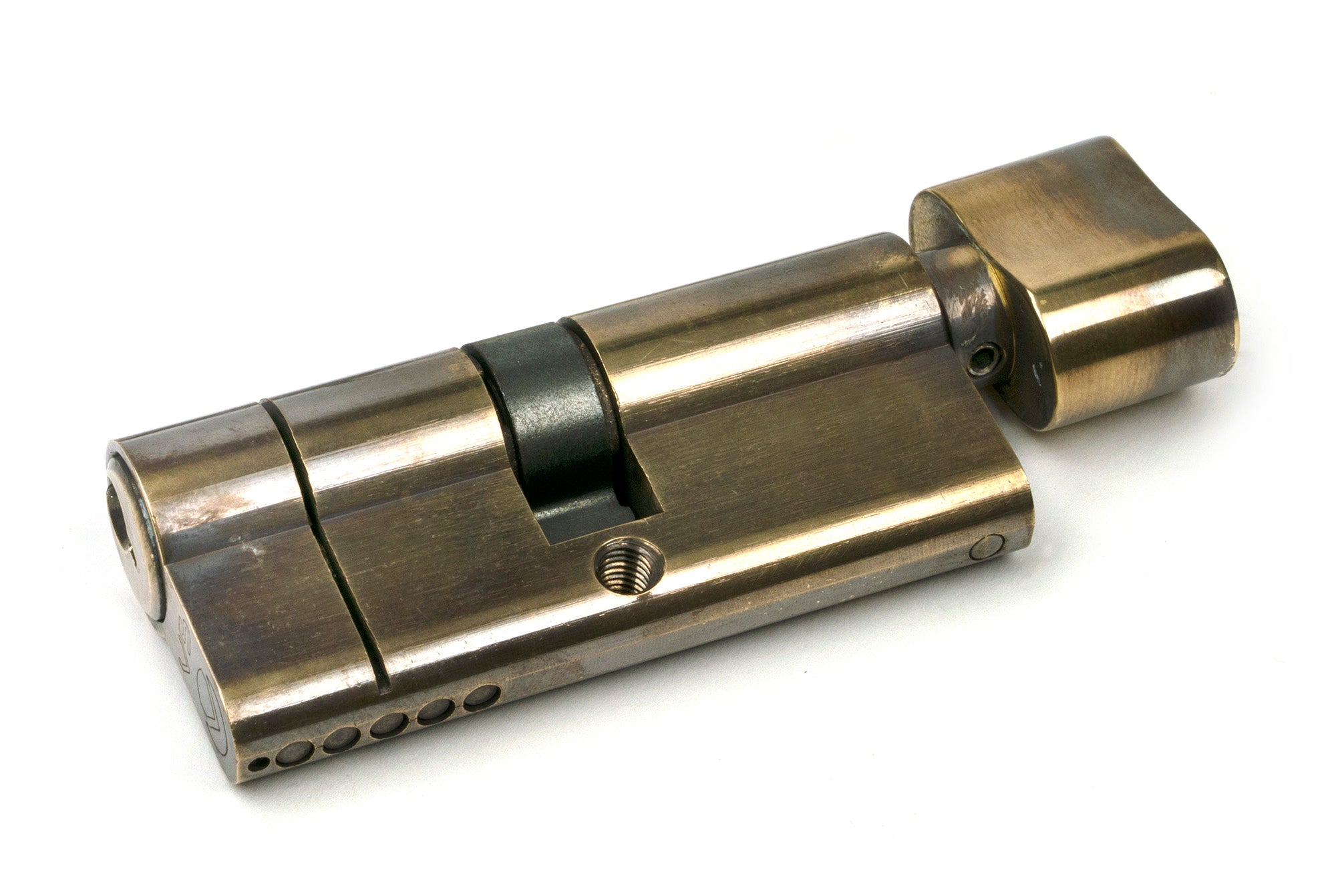 From The Anvil's Aged Brass 5 Pin Euro Cylinder/Thumbturn