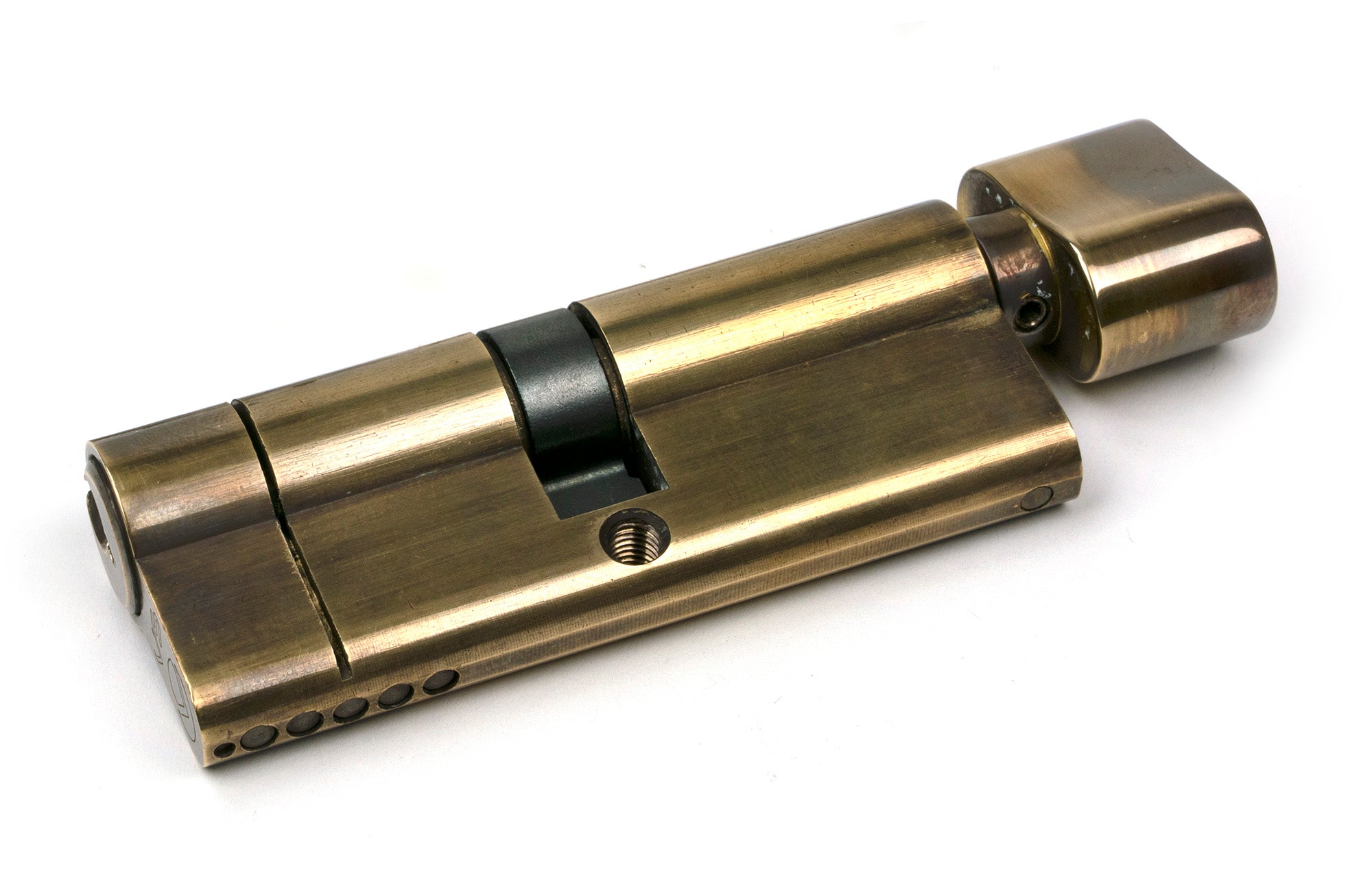 From The Anvil's Aged Brass 5 Pin Euro Cylinder/Thumbturn