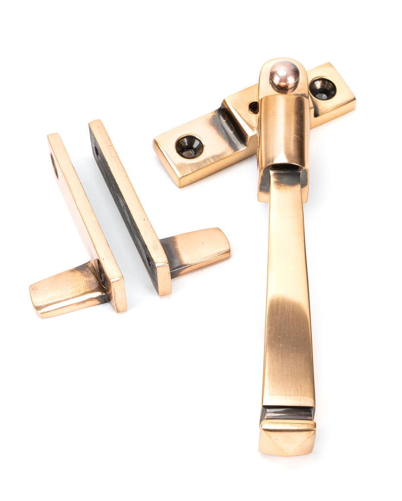 White background image of From The Anvil's Polished Bronze Night-Vent Locking Avon Fastener | From The Anvil