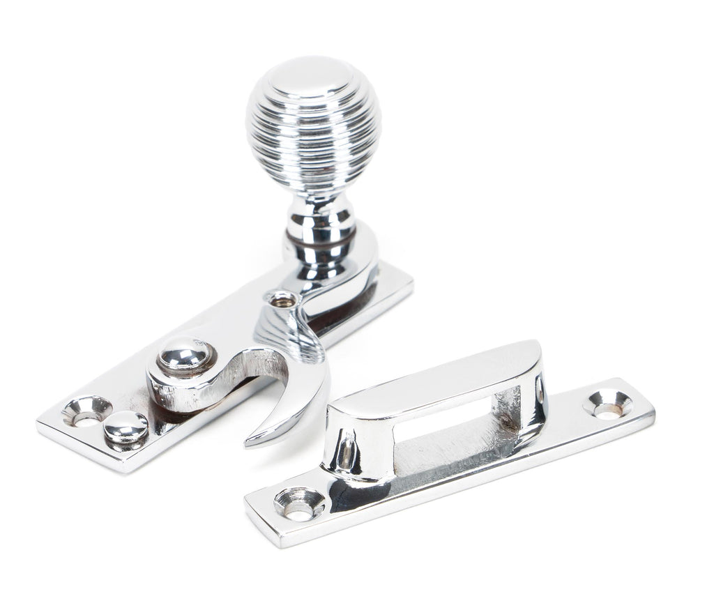 White background image of From The Anvil's Polished Chrome Beehive Sash Hook Fastener | From The Anvil
