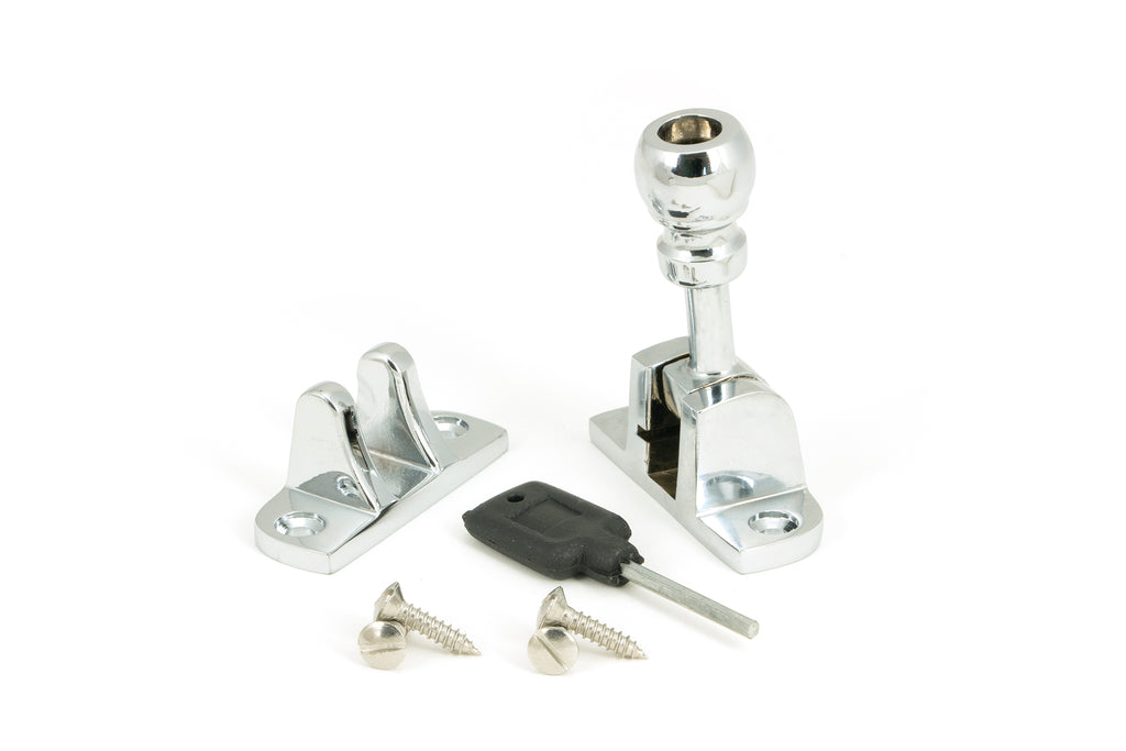White background image of From The Anvil's Polished Chrome Mushroom Brighton Fastener | From The Anvil