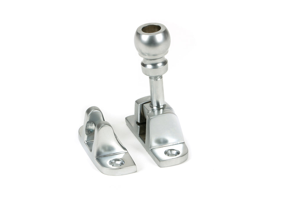 White background image of From The Anvil's Satin Chrome Mushroom Brighton Fastener | From The Anvil