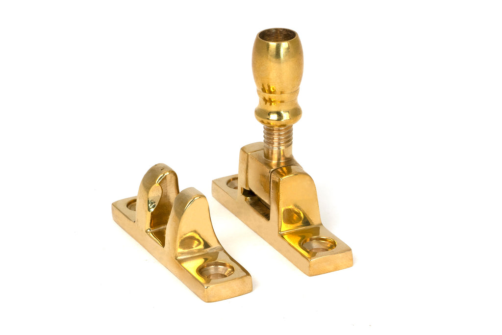 White background image of From The Anvil's Polished Brass Mushroom Brighton Fastener | From The Anvil