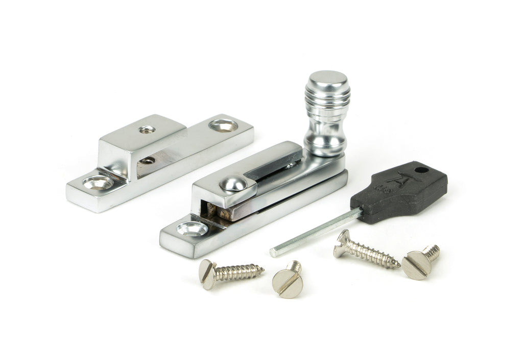 White background image of From The Anvil's Satin Chrome Prestbury Quadrant Fastener - Narrow | From The Anvil