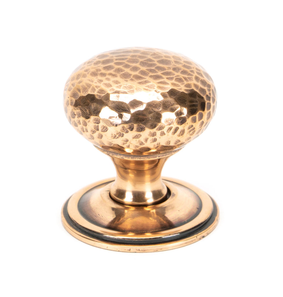 White background image of From The Anvil's Polished Bronze Hammered Mushroom Cabinet Knob | From The Anvil