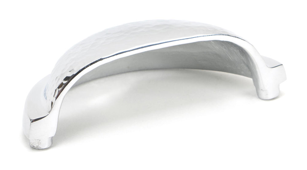 White background image of From The Anvil's Polished Chrome Hammered Regency Concealed Drawer Pull | From The Anvil
