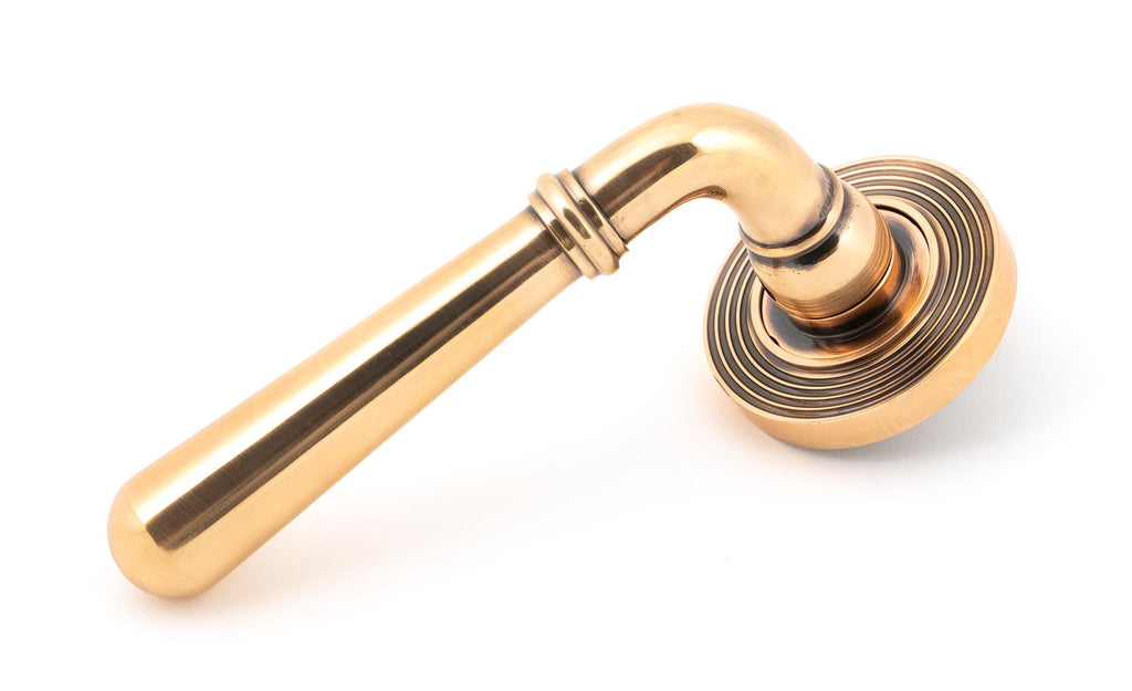 White background image of From The Anvil's Polished Bronze Newbury Lever on Rose Set (Sprung) | From The Anvil