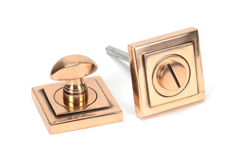 White background image of From The Anvil's Polished Bronze Round Thumbturn Set | From The Anvil