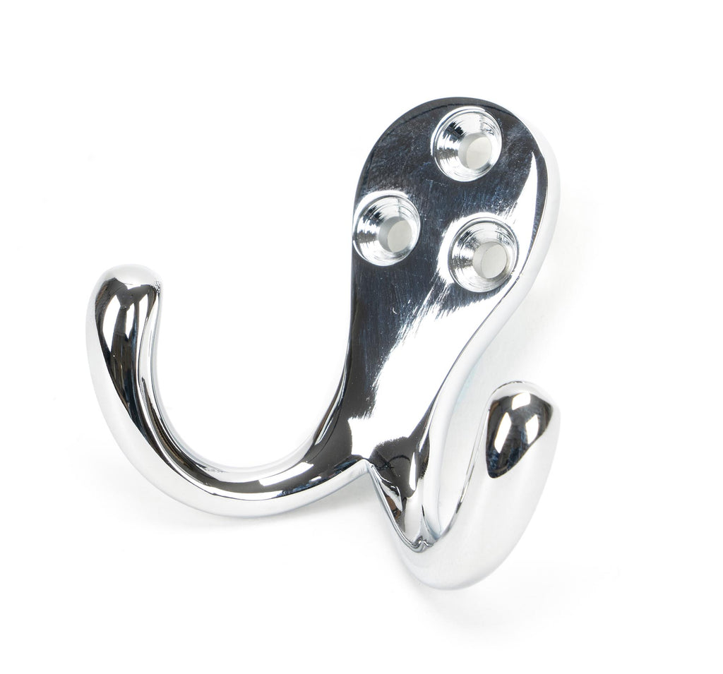White background image of From The Anvil's Polished Chrome Celtic Double Robe Hook | From The Anvil
