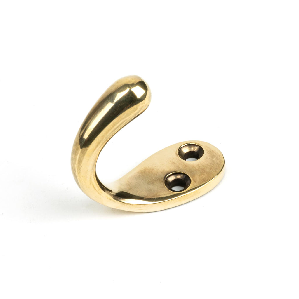 White background image of From The Anvil's Aged Brass Celtic Single Robe Hook | From The Anvil