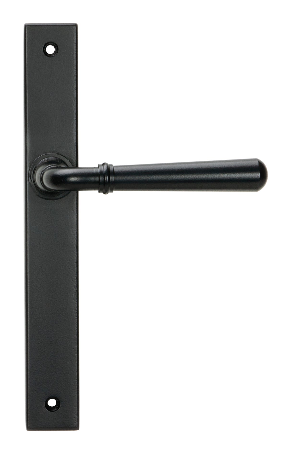 From The Anvil's Matt Black Newbury Slimline Lever Espag. Latch Set