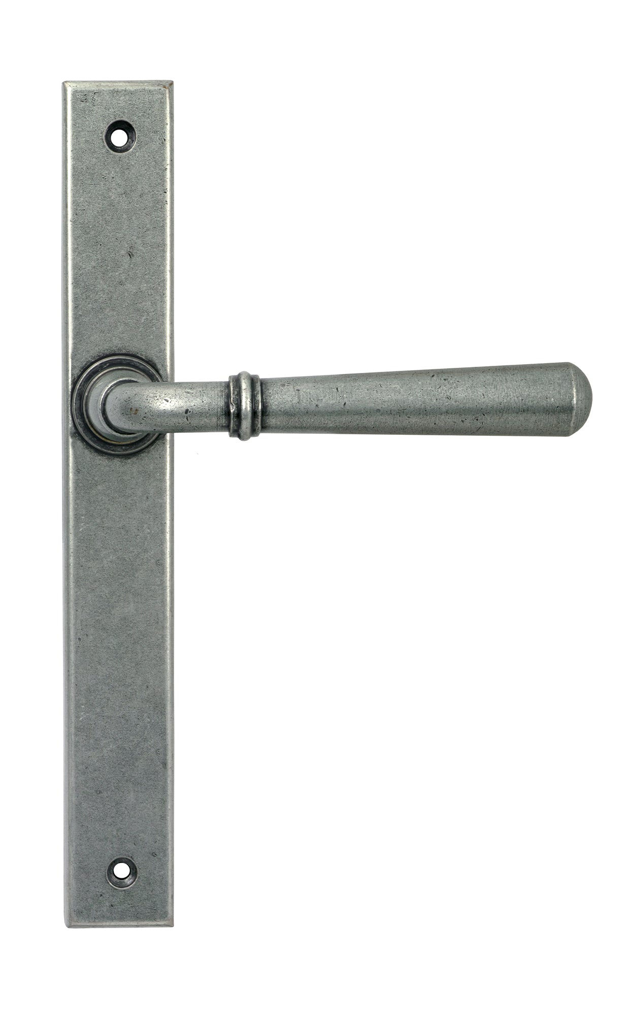 From The Anvil's Pewter Patina Newbury Slimline Lever Espag. Latch Set