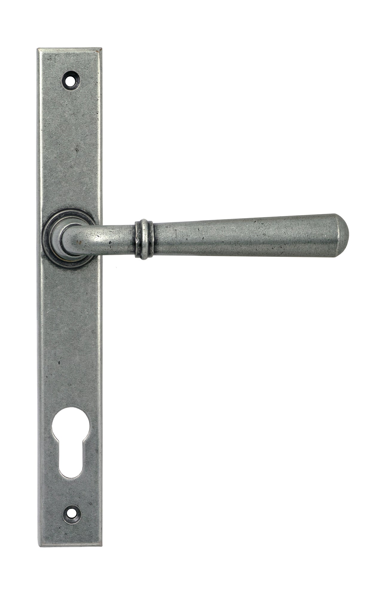 From The Anvil's Pewter Patina Newbury Slimline Lever Espag. Lock Set