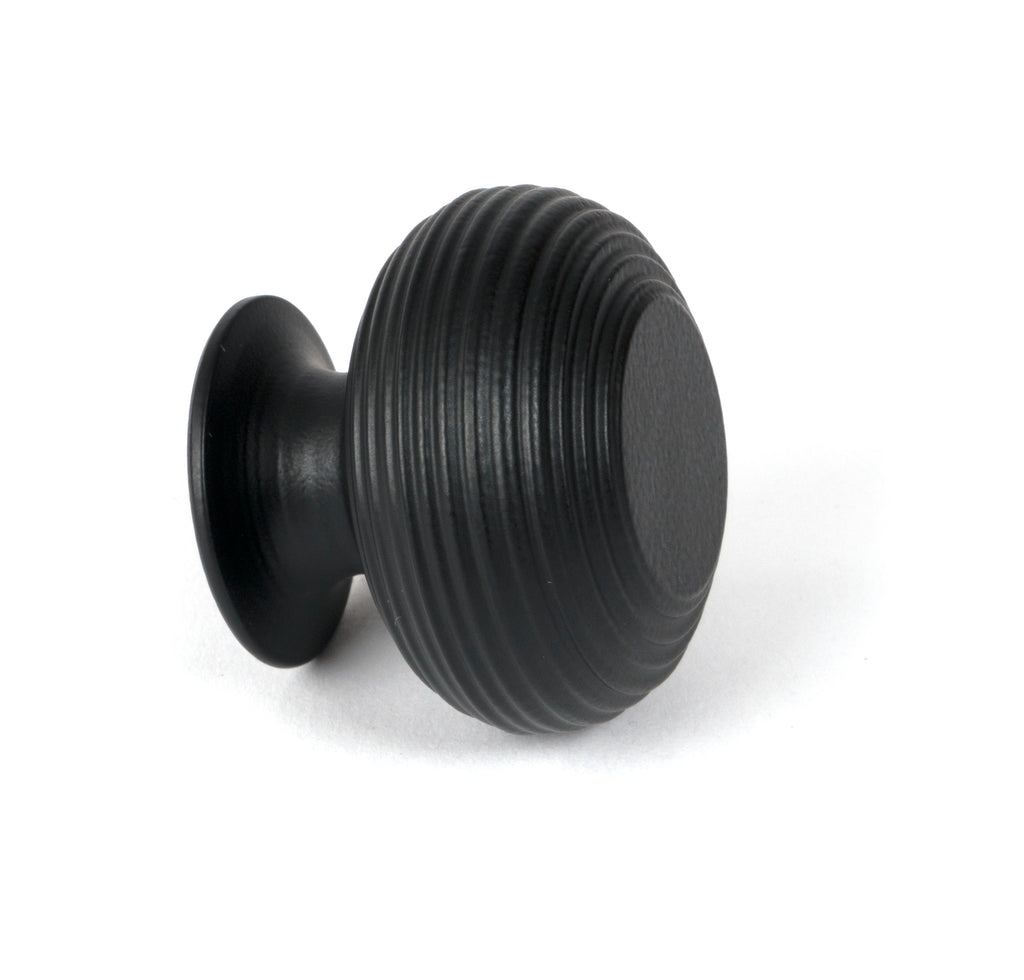 White background image of From The Anvil's Matt Black Beehive Cabinet Knob | From The Anvil