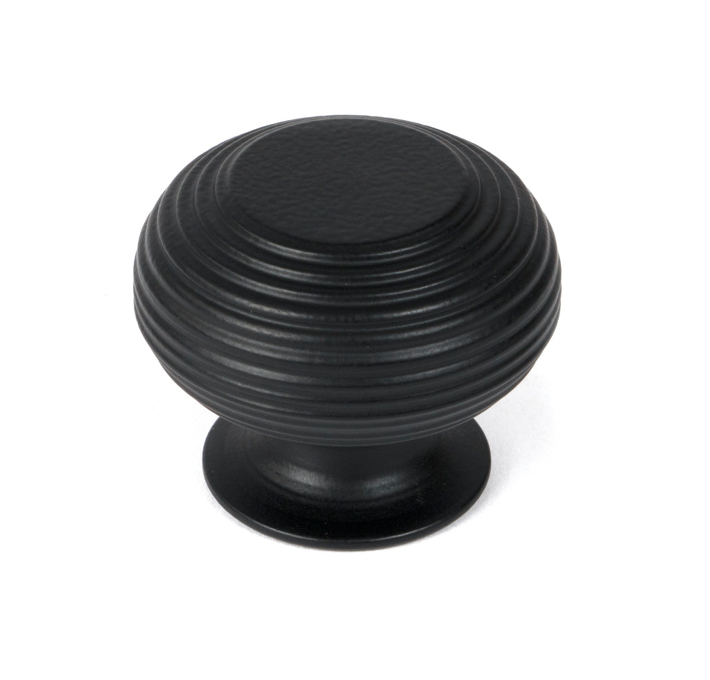 White background image of From The Anvil's Matt Black Beehive Cabinet Knob | From The Anvil