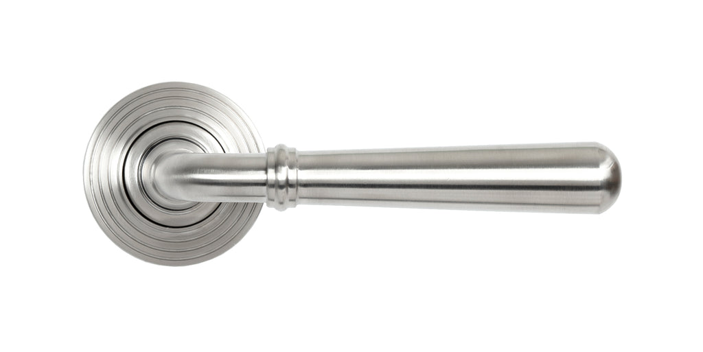 White background image of From The Anvil's Satin Marine Stainless Steel Newbury Lever on Rose Set (Sprung) | From The Anvil