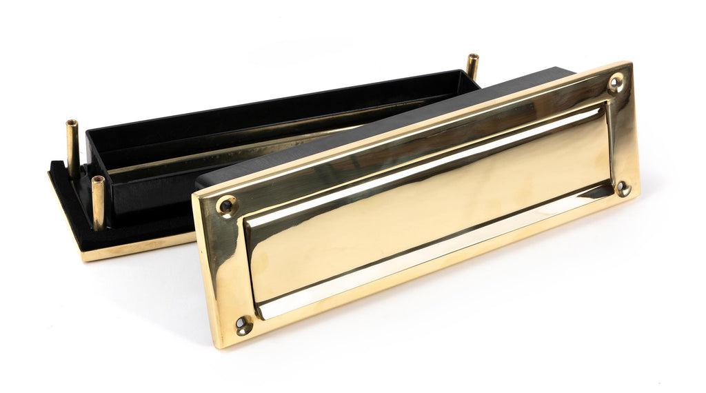 White background image of From The Anvil's Polished Brass Traditional Letterbox | From The Anvil