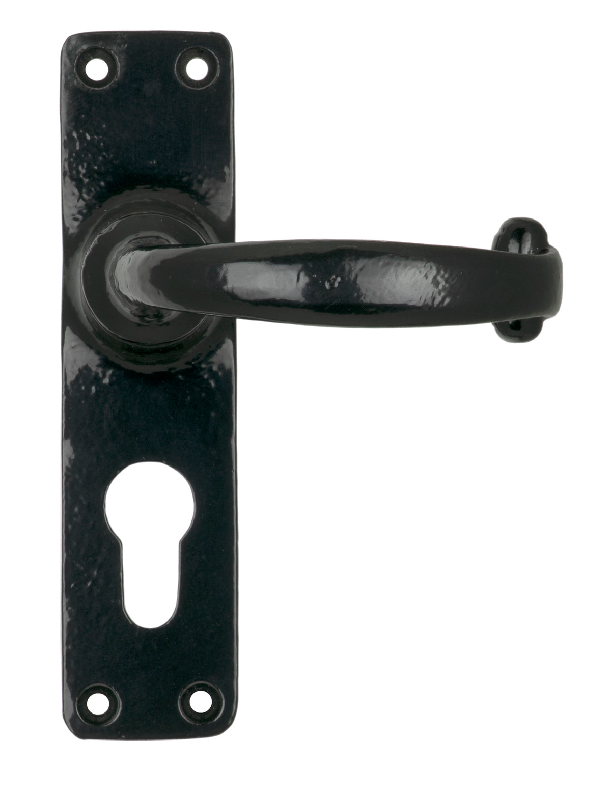 From The Anvil's Black Classic Lever Euro Lock Set