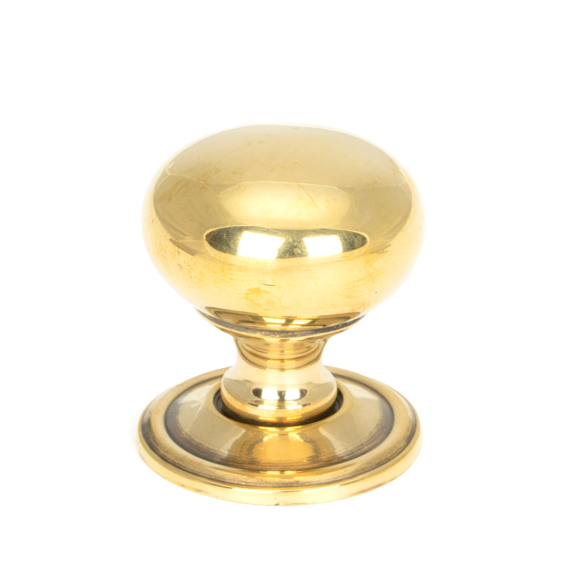 From The Anvil's Aged Brass Mushroom Cabinet Knob