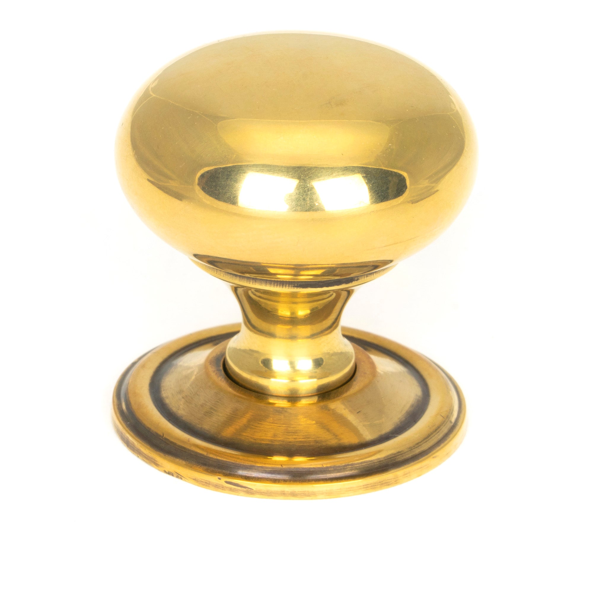 From The Anvil's Aged Brass Mushroom Cabinet Knob