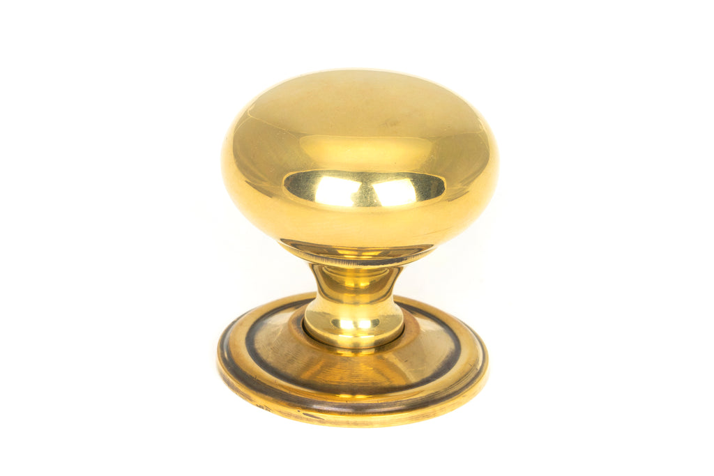 White background image of From The Anvil's Aged Brass Mushroom Cabinet Knob | From The Anvil