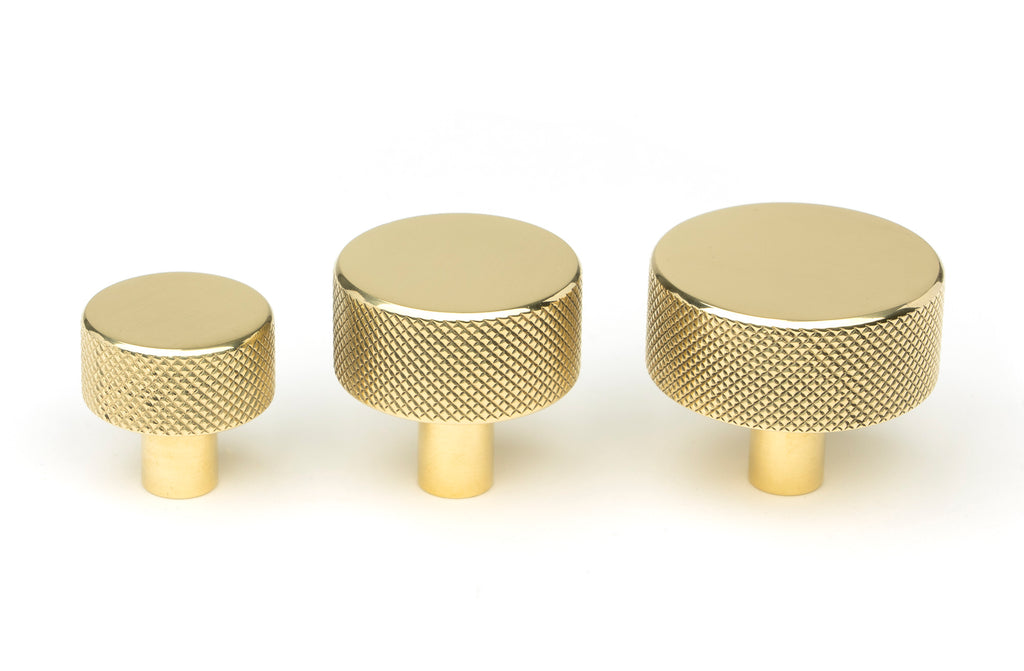 White background image of From The Anvil's Polished Brass 32mm Brompton Cabinet Knob | From The Anvil