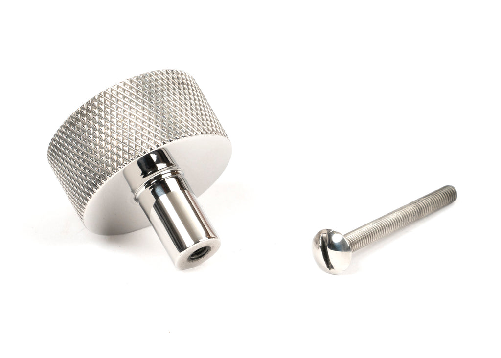 White background image of From The Anvil's Polished Stainless Steel 32mm Brompton Cabinet Knob | From The Anvil