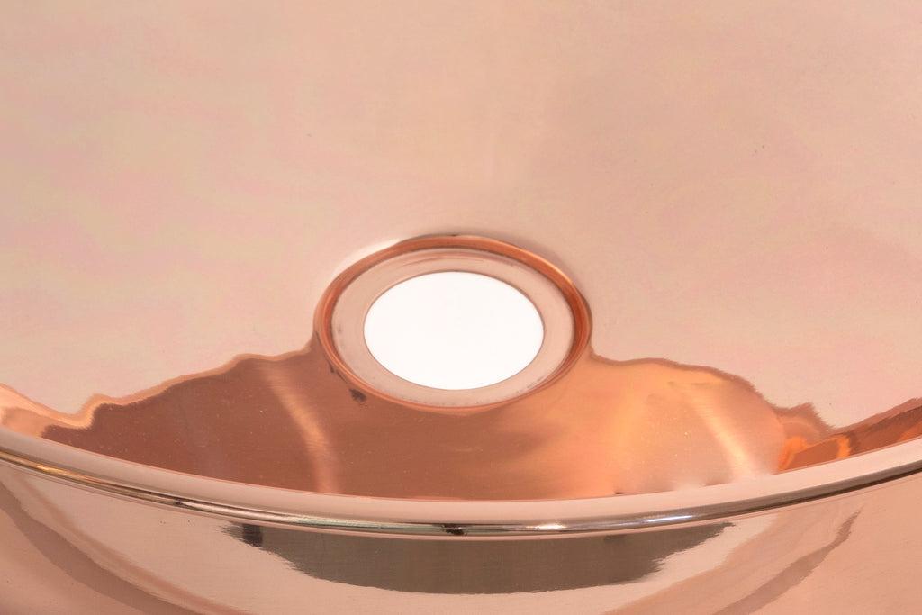 White background image of From The Anvil's Smooth Copper Round Sink | From The Anvil