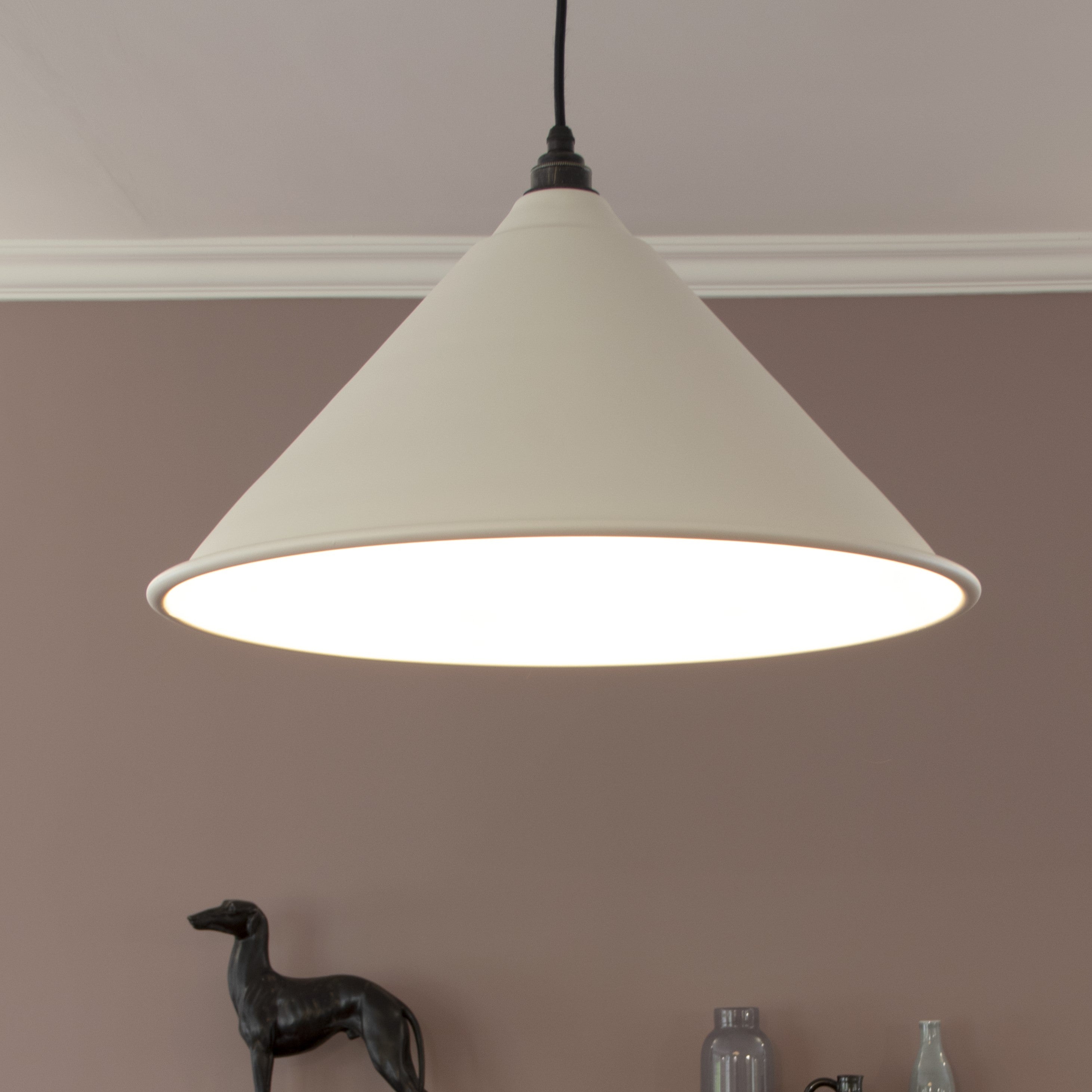 White gloss Hockley From The Anvil ceiling pendant light.