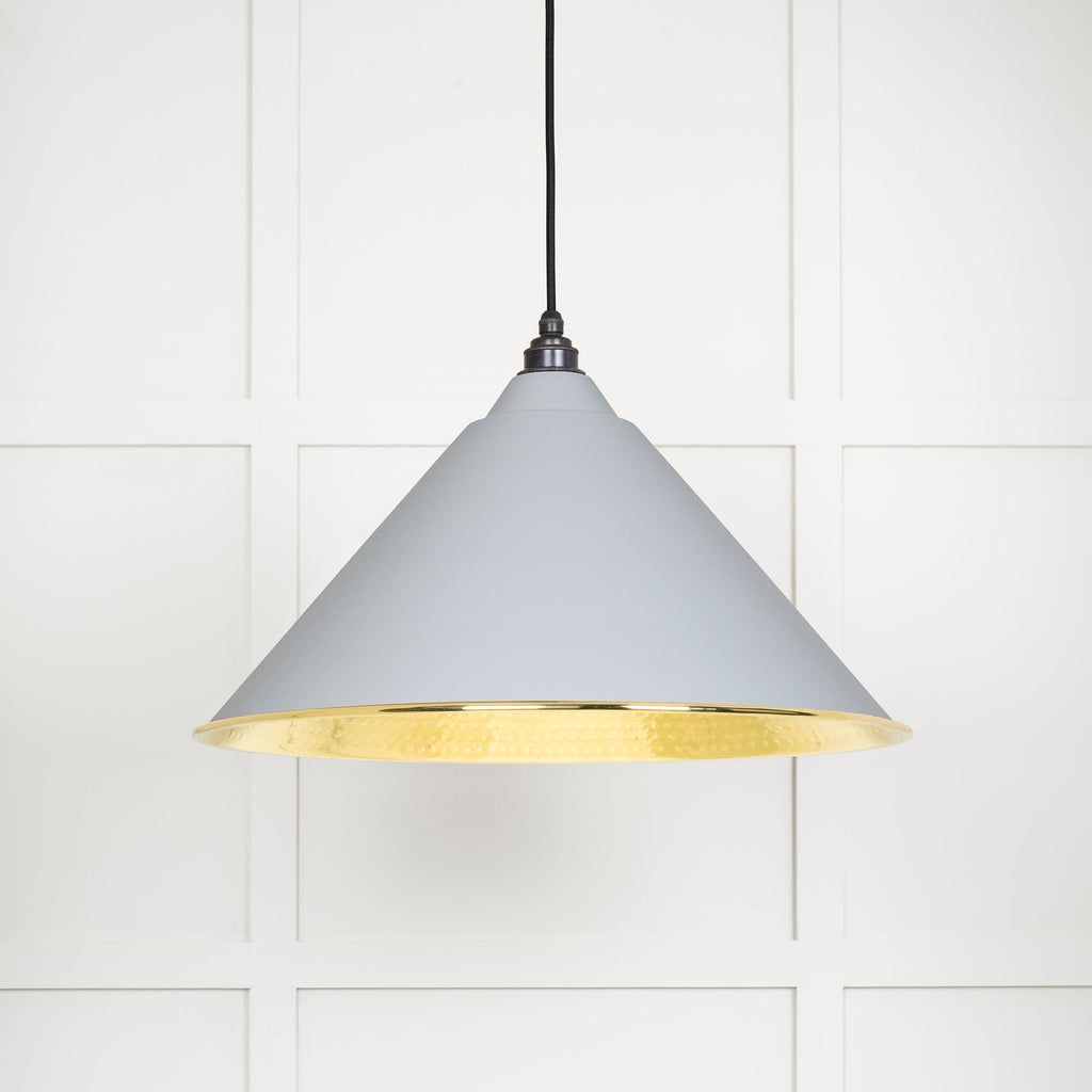 White background image of From The Anvil's Hammered Brass Hockley Pendant | From The Anvil