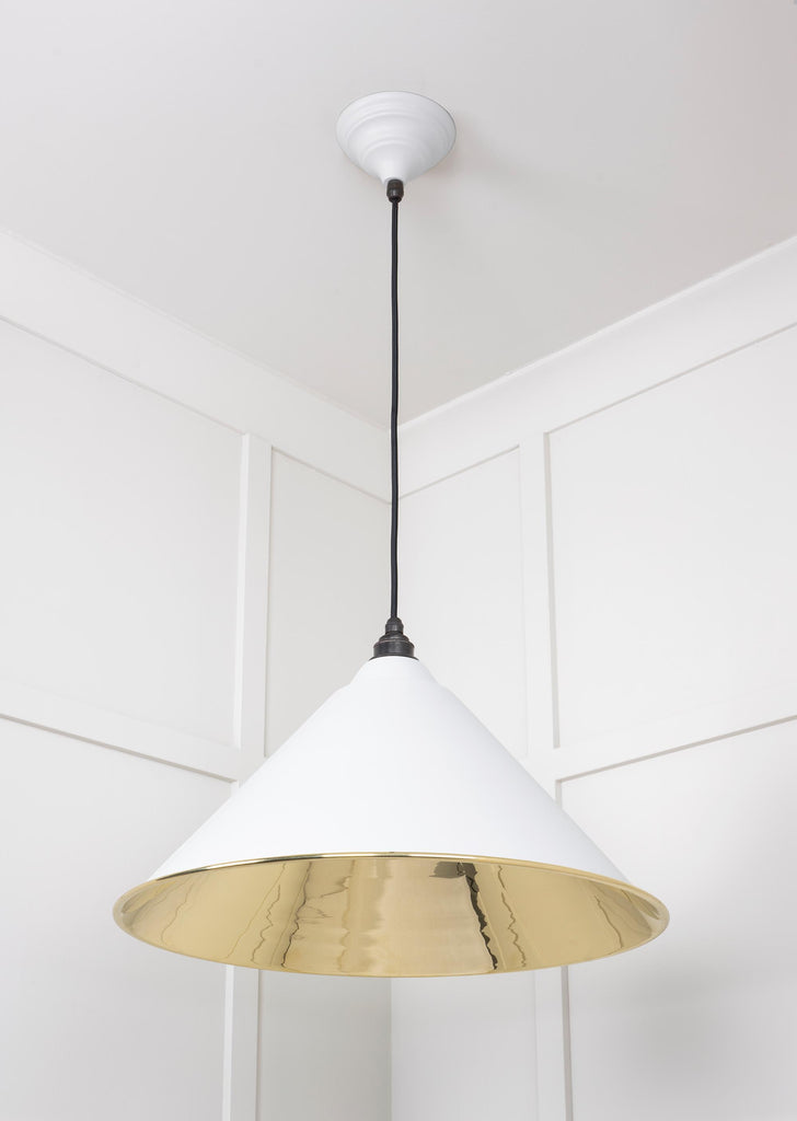 White background image of From The Anvil's Smooth Brass Hockley Pendant | From The Anvil