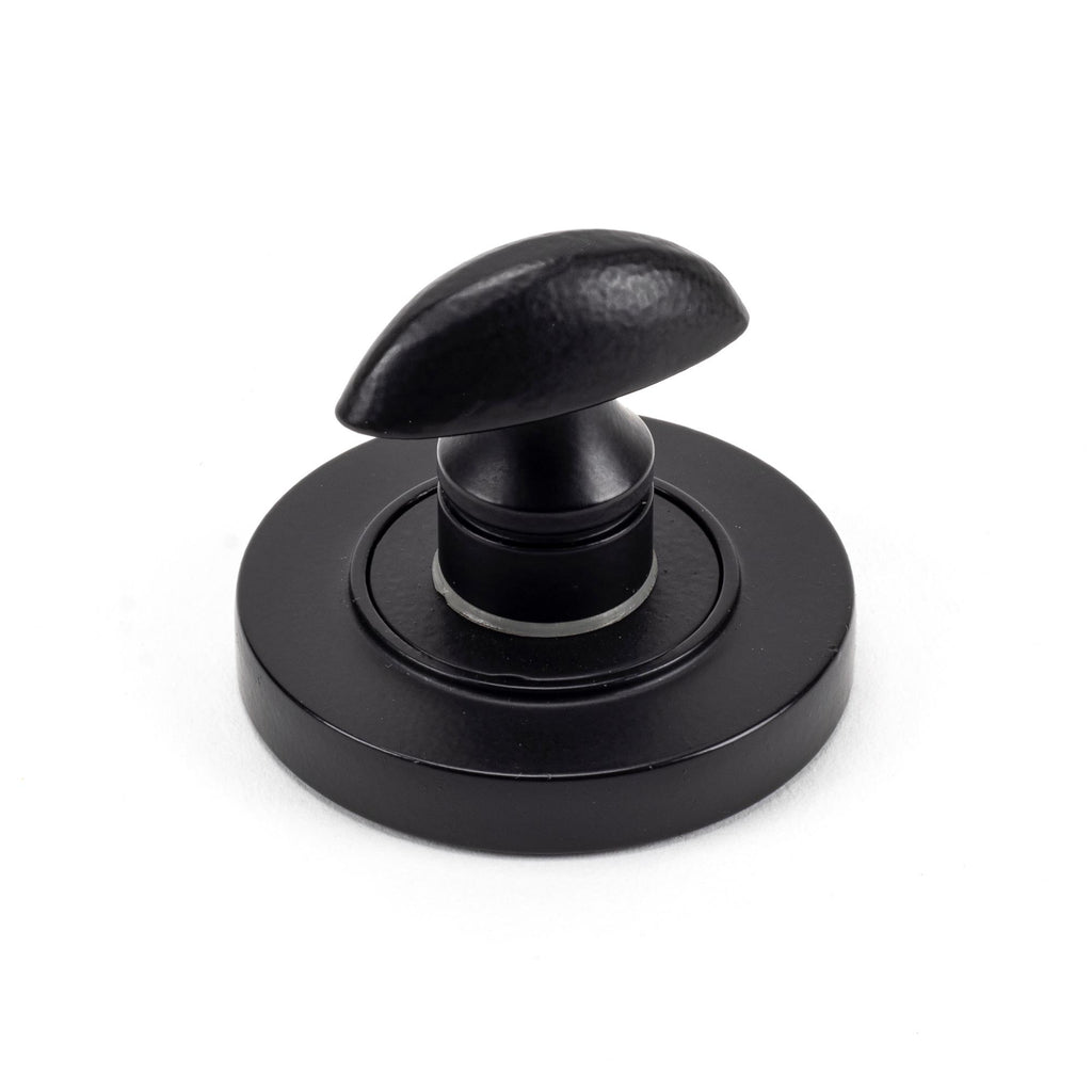 White background image of From The Anvil's Matt Black Round Thumbturn Set | From The Anvil