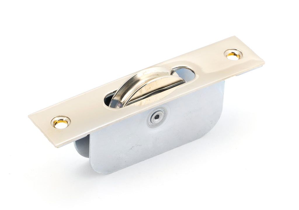 White background image of From The Anvil's Polished Nickel Square Ended Sash Pulley 75kg | From The Anvil