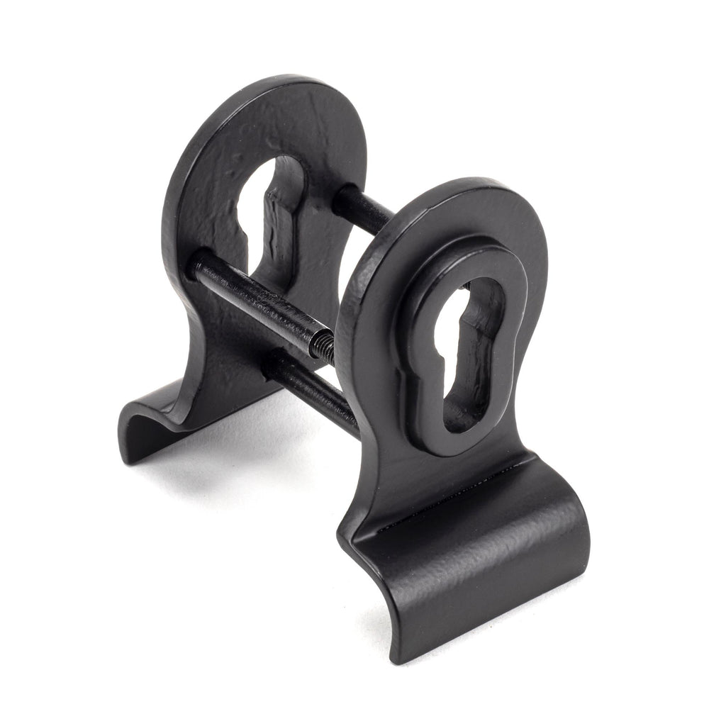 White background image of From The Anvil's Matt Black 50mm Euro Door Pull (Back to Back Fixings) | From The Anvil