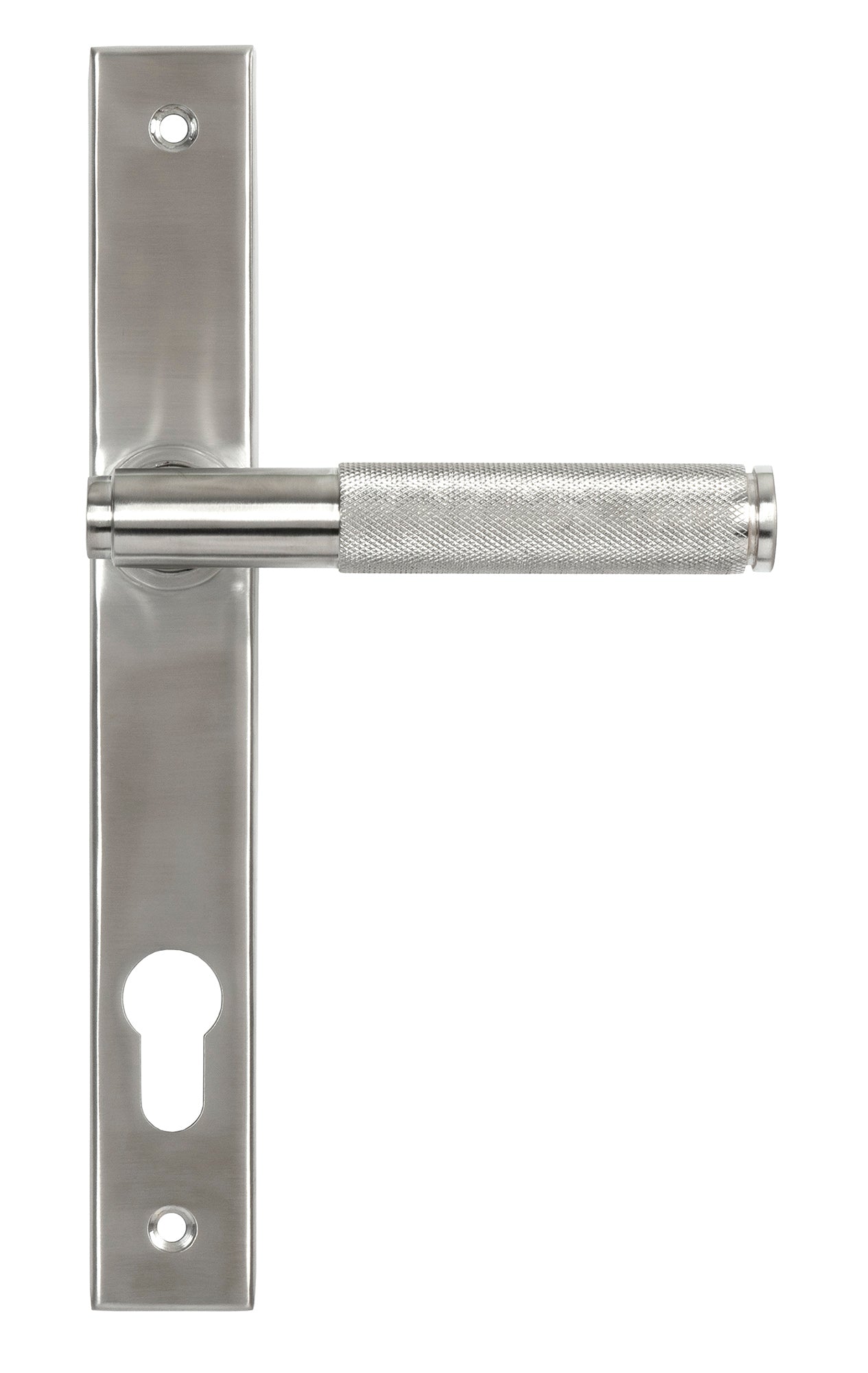 From The Anvil's Satin Marine SS (316) Brompton Slimline Lever Espag. Lock Set
