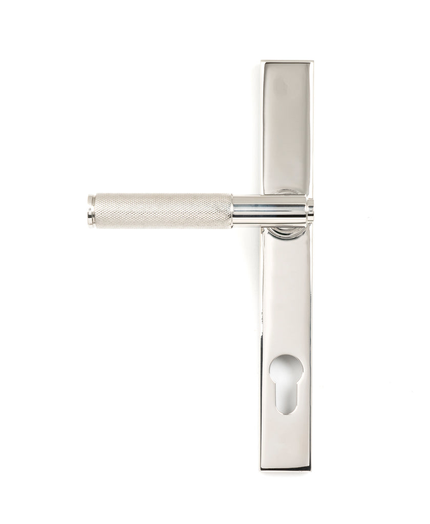 White background image of From The Anvil's Polished Marine SS (316) Brompton Slimline Lever Espag. Lock Set | From The Anvil