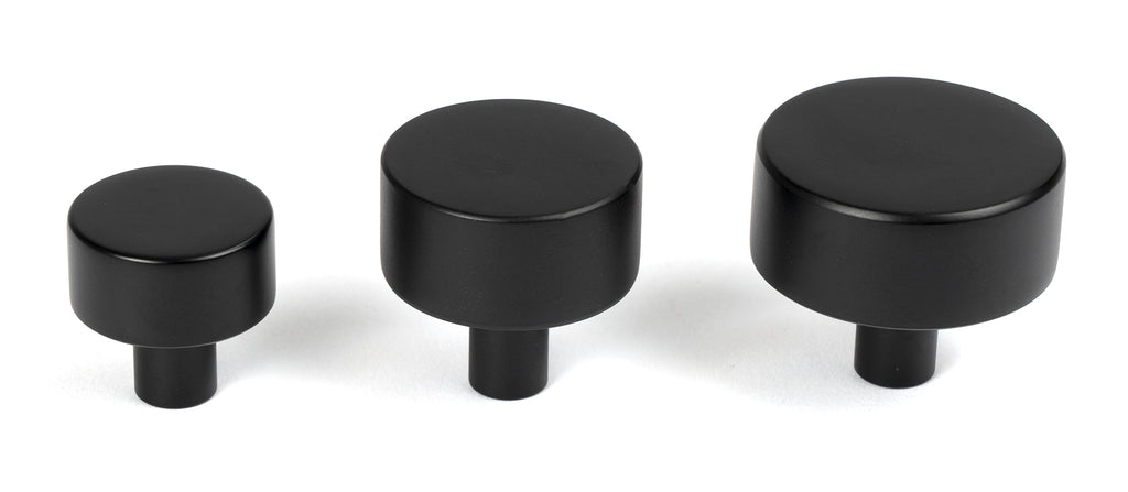 White background image of From The Anvil's Matt Black 25mm Kelso Cabinet Knob | From The Anvil