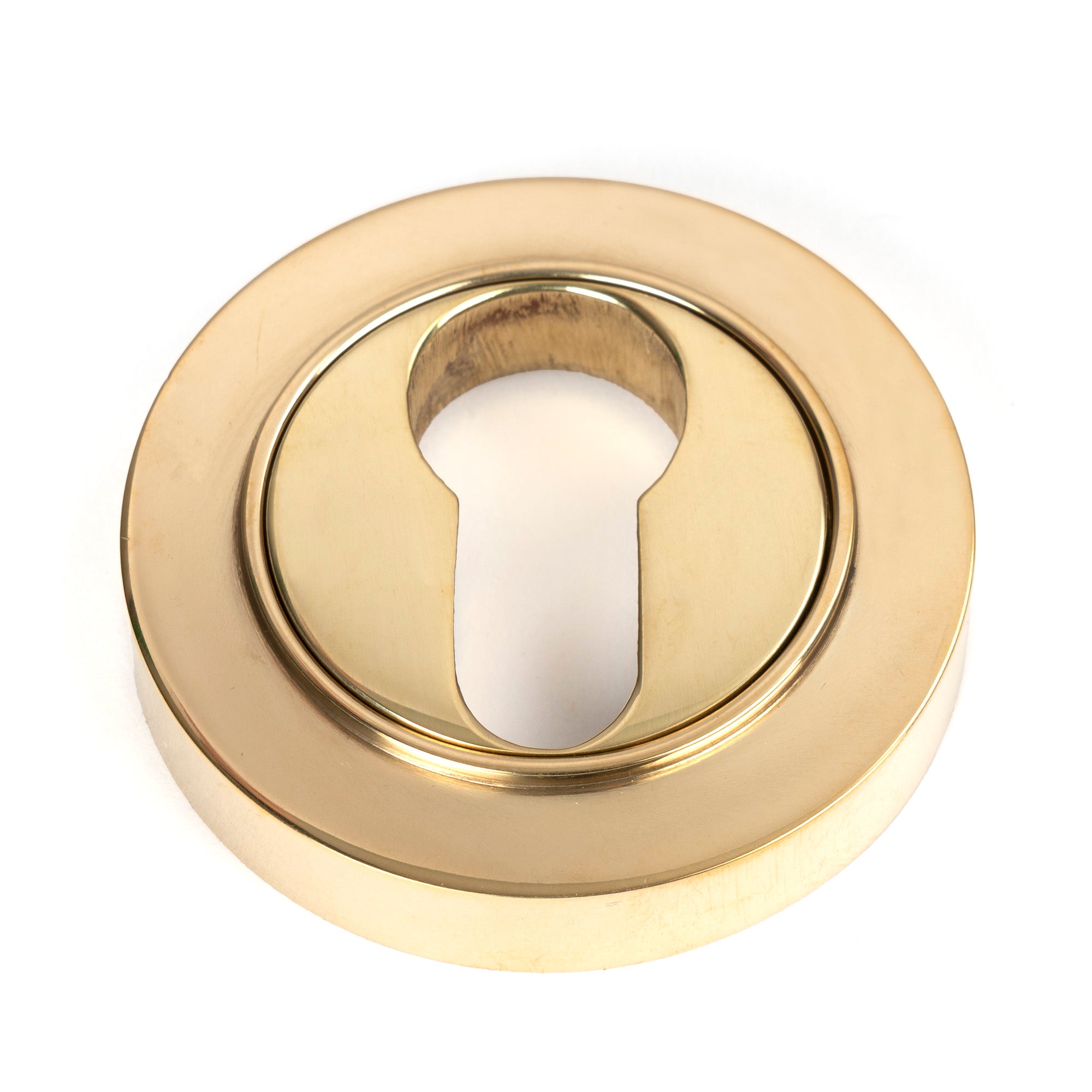 From The Anvil's Polished Brass Round Euro Escutcheon