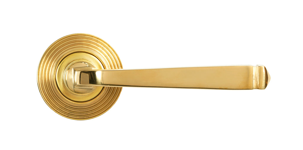 White background image of From The Anvil's Polished Brass Avon Round Lever on Rose Set (Unsprung) | From The Anvil