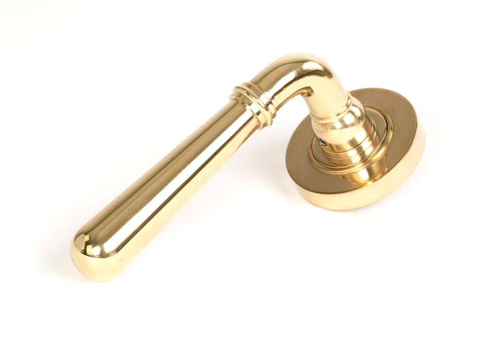 White background image of From The Anvil's Polished Brass Newbury Lever on Rose Set (Sprung) | From The Anvil